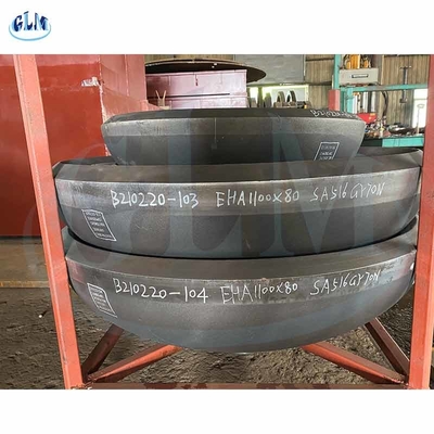 1100 mm x 80 mm elliptische Schüssel End SA516 Gr70N elliptische Tankkopf Abmessungen